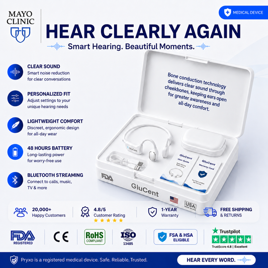 🔥 Final 2 Hours : Only Limited Stock Left🏆GluCent®  Bone Conduction Smart Hearing Headphones （Mayo Clinic Recommended）
